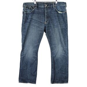 POLO Ralph Lauren Rockland 320 Button Fly Jeans Mens Fit 38x31 Blue Flap Pocket